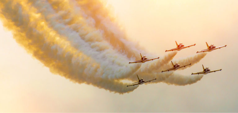 Group of Airplane flying