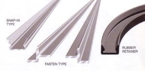 metal, or elastomeric retainers in strip or circular form