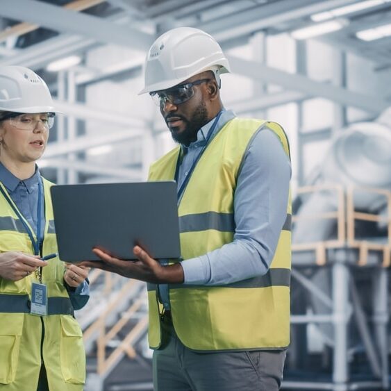 Two engineers talking